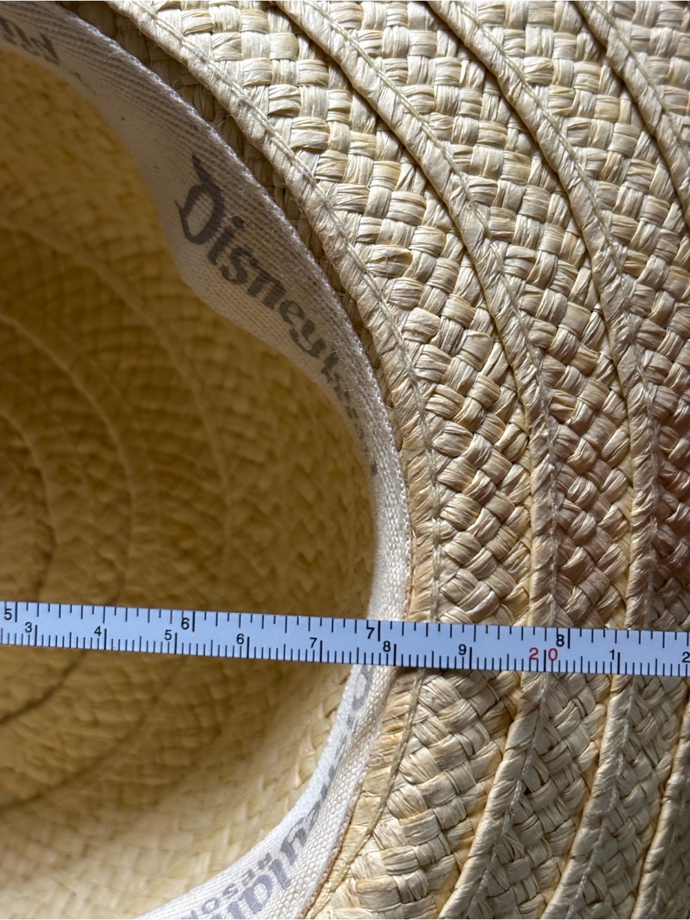 Disney Beige Wide Brim Sun Hat with Dark Brown Trim and Mickey Mouse Meta Detail - Picture 2 of 6